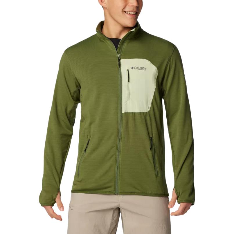 Columbia Triple Canyon™ Full Zip Fleece Jacket Olive Colorblock Design 2072061-352