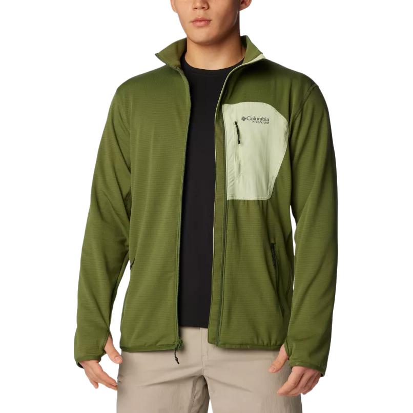 Shop Columbia Triple Canyon™ 全拉鍊抓絨外套 橄欖綠拼接設計 2072061-352