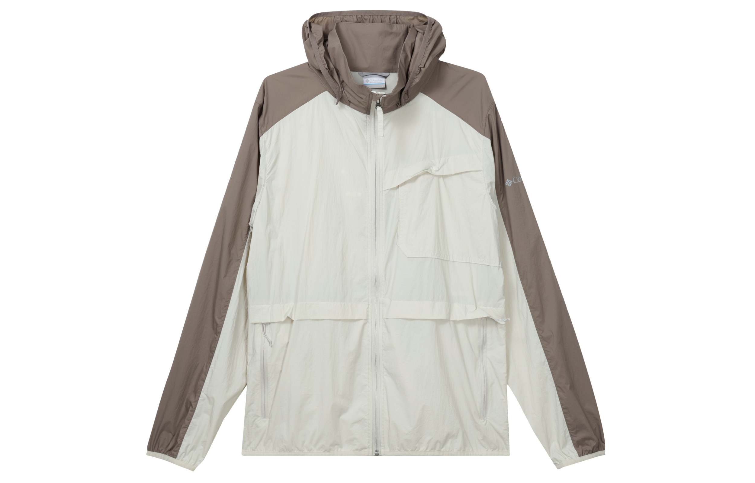 Columbia Water-Resistant Jacket with Detachable Hood Coffee/White XE3317-254