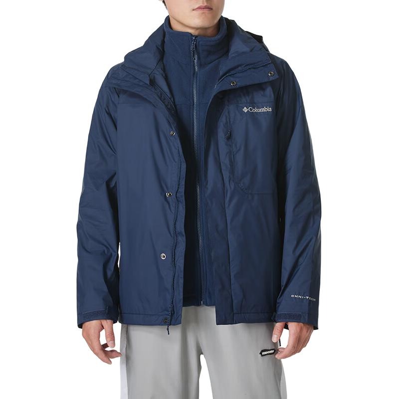 Columbia Waterproof Outdoor Hiking Jacket Blue with Logo and Hood WE6508-464
