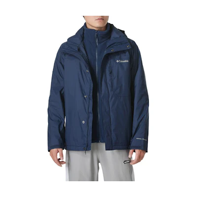 Columbia Waterproof Outdoor Hiking Jacket Blue with Logo and Hood WE6508-464