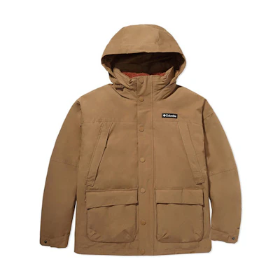 Columbia Waterproof Windbreaker Jacket with Detachable Fleece Liner - Brown WE1326-257