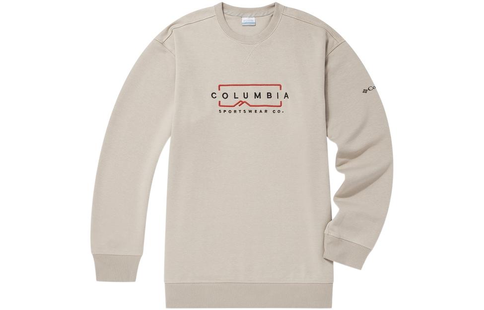 Columbia White Crewneck Sweatshirt with Letter Print AE3664-271