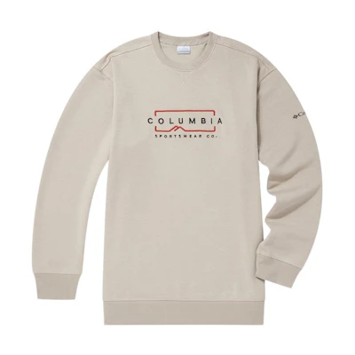 Columbia White Crewneck Sweatshirt with Letter Print AE3664-271