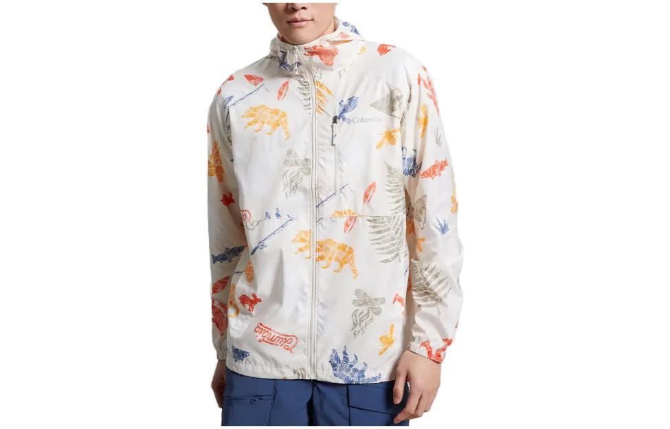 Order Columbia 白色連帽外套 自然動物印花設計 KE3974-191