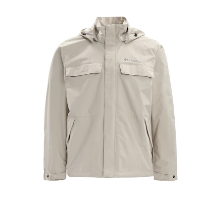 Columbia White Waterproof Detachable Hood Breathable Travel Jacket XE9698-278