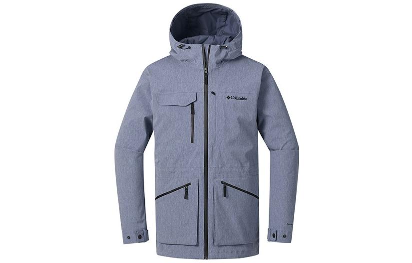 Columbia x Solid Logo Print Long-Sleeve Hoodie Jacket Blue Unisex Fit PM4508-464