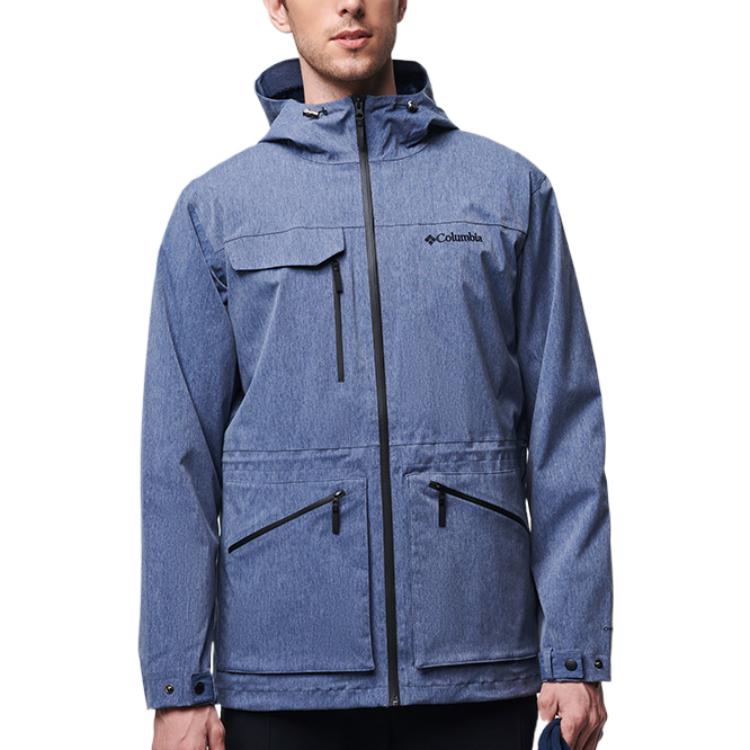 Lookbook Columbia 聯名款實心標誌印花藍色連帽外套 長袖 男女通用款 PM4508-464