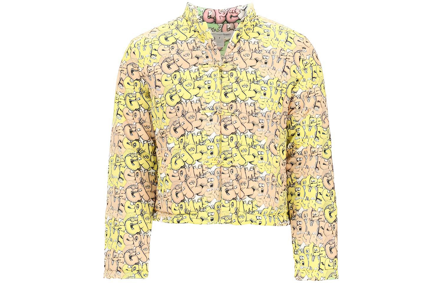 CDG CDG All-Over Print Yellow Stand Collar Jacket for Men fh-j006-w21-2