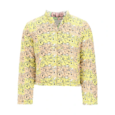 CDG CDG All-Over Print Yellow Stand Collar Jacket for Men fh-j006-w21-2