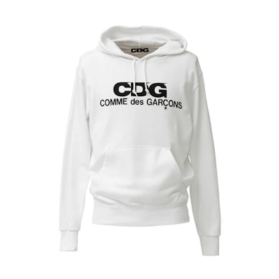 Comme Des Garçons CDG Hooded Sweatshirt White Unisex with Front Logo Design SZ-T001-051-4