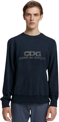 Comme Des Garçons CDG 標誌印花長袖圓領運動衫 男女同款 海軍藍 SZ-N003-NAVY-BLUE Shop Comme Des Garçons CDG 標誌印花長袖圓領運動衫 男女同款 海軍藍 SZ-N003-NAVY-BLUE