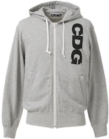 Comme Des Garçons CDG Logo Print Zip-Up Hoodie Unisex Grey SZ-T053-051-1 Comme Des Garçons CDG Logo Print Zip-Up Hoodie Unisex Grey SZ-T053-051-1