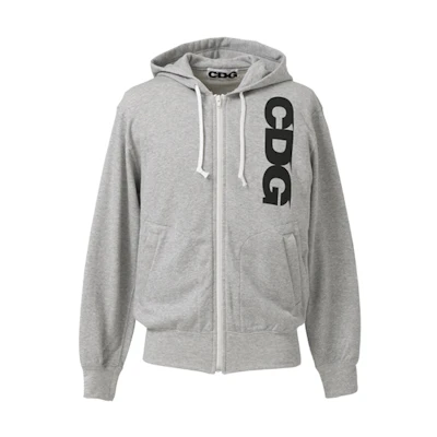 Comme Des Garçons CDG Logo Print Zip-Up Hoodie Unisex Grey SZ-T053-051-1