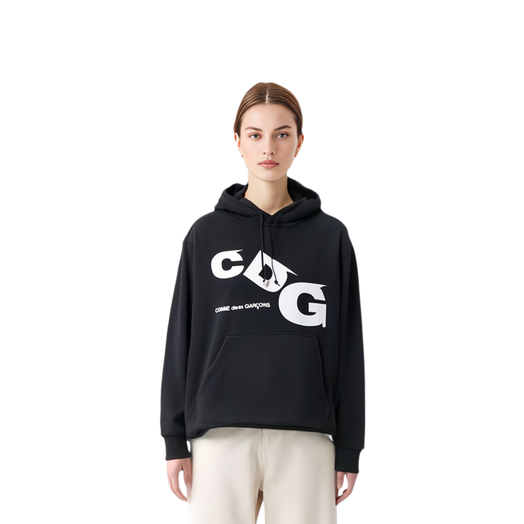 Lookbook Comme Des Garçons CDG Logo 男女黑色圓領衛衣 SZ-T023