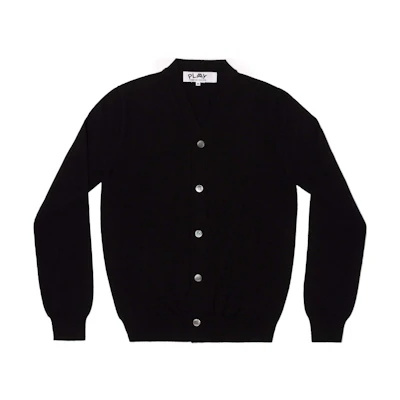Comme Des Garçons CDG Play Black Cardigan Sweater Long Sleeve Button-Up AZ-N088-051-1