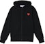 Buy Comme Des Garçons CDG Play Hoodie Hitam dengan Logo Hati Merah dan Zipper Depan. AZ-T172-051-1