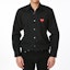 Shop Comme Des Garçons CDG Play Black Long Sleeve Shirt with Red Heart Embroidery. AZ-B002-051-1