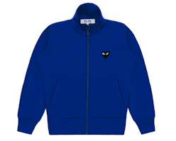 Comme Des Garçons CDG Play Blue Zip-Up Hoodie with Black Heart. AZ-T256-051-2 Comme Des Garçons CDG Play Blue Zip-Up Hoodie with Black Heart. AZ-T256-051-2