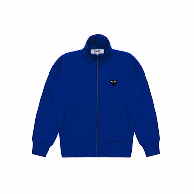 Comme Des Garçons CDG Play Blue Zip-Up Hoodie with Black Heart. AZ-T256-051-2