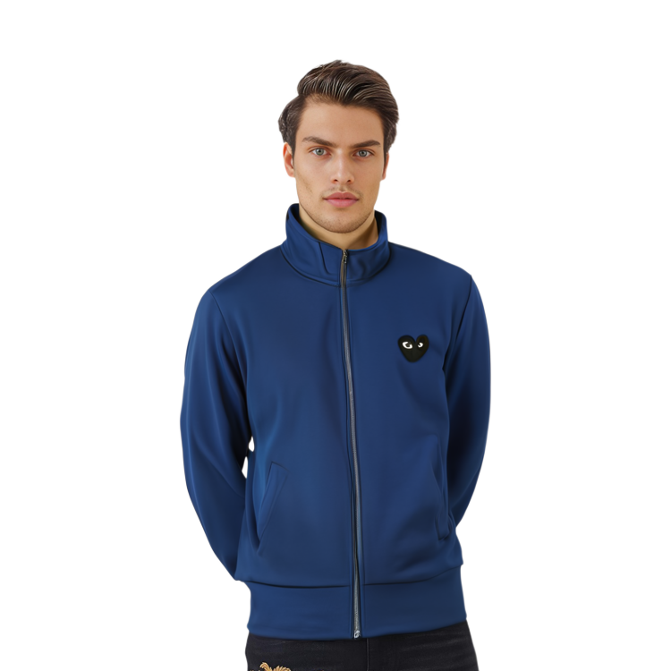 Purchase Comme Des Garçons CDG Play 藍色拉鍊連帽外套 黑心標誌款。 AZ-T256-051-2