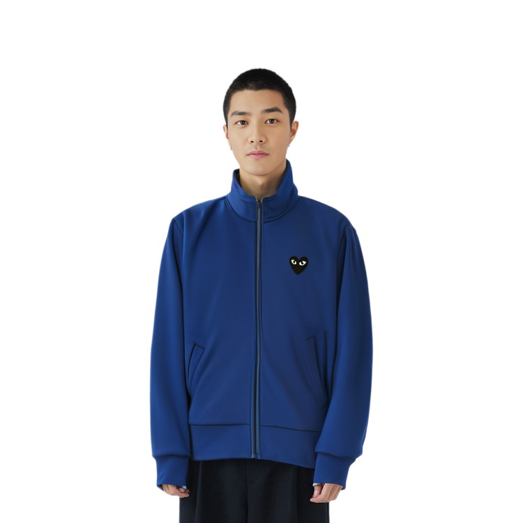 Sizing Comme Des Garçons CDG Play 藍色拉鍊連帽外套 黑心標誌款。 AZ-T256-051-2