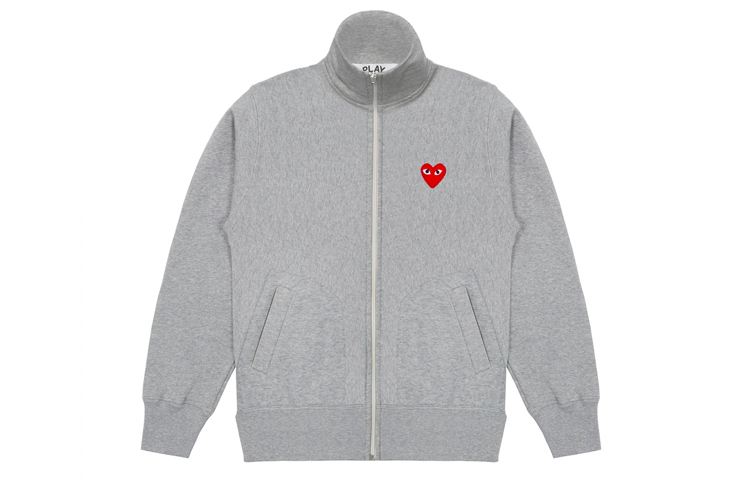 Comme Des Garçons CDG Play  Grey Hoodie with Red Heart and Five Hearts on Back. AZ-T252-051-1 圖 2
