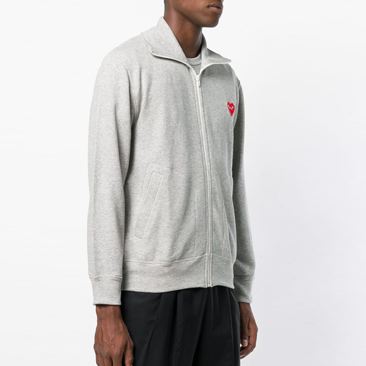 Comme Des Garçons CDG Play  Grey Hoodie with Red Heart and Five Hearts on Back. AZ-T252-051-1 圖 6