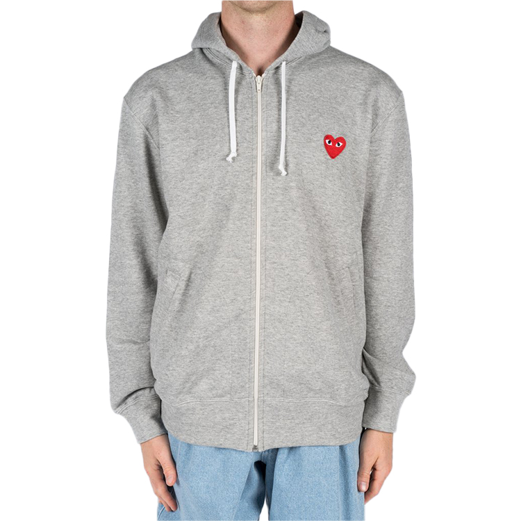 Comme Des Garçons CDG Play  Hoodie Grey with Red Heart and Five Hearts Back Design. AZ-T250-051-1 圖 5