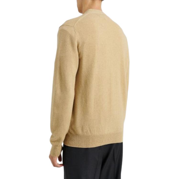 Comme Des Garçons CDG Play  V-Neck Cardigan with Logo, Long Sleeve Knit Camel Color. AX-N024-051-3 圖 3