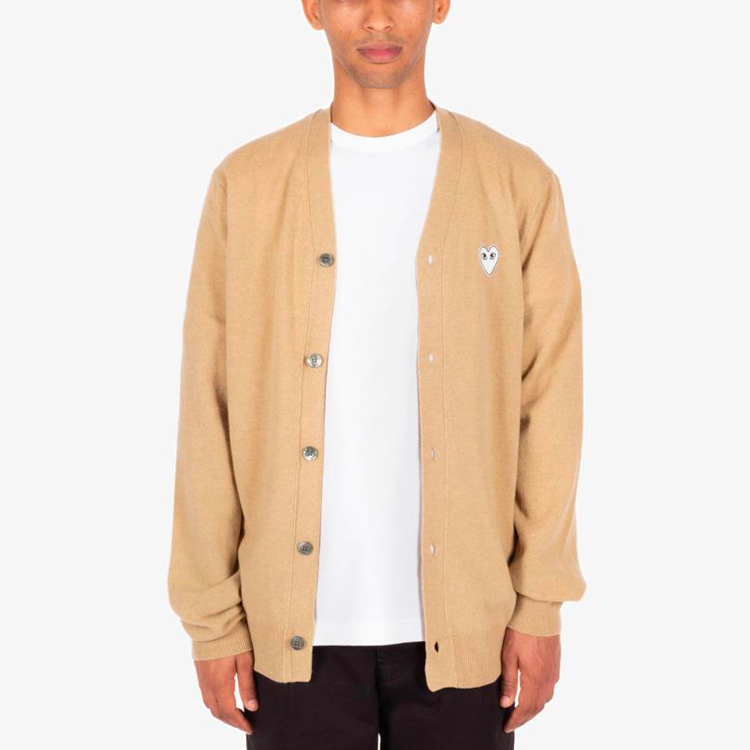 Comme Des Garçons CDG Play  V-Neck Geometric Print Button-Up Wool Cardigan Sweater AZ-N066-051-2 圖 4