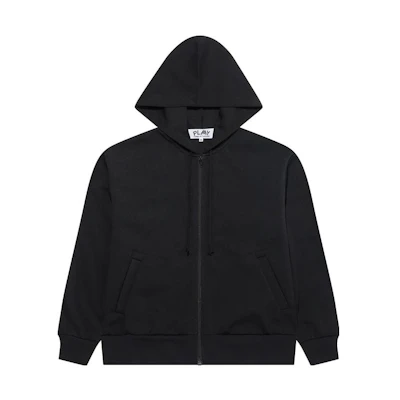 Comme Des Garçons CDG Play Black Cardigan Hoodie with Logo Print AZ-T334-051-1