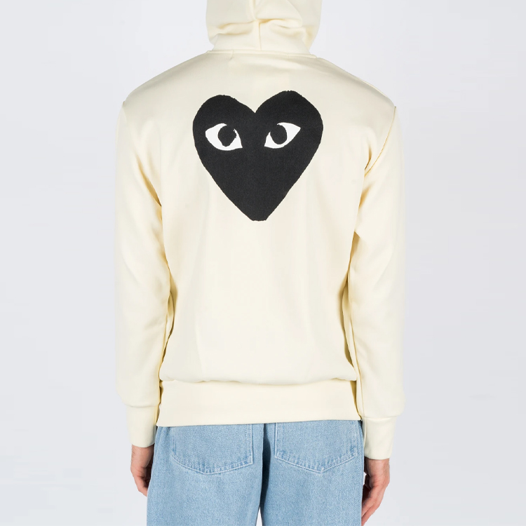 Purchase Comme Des Garçons CDG Play Hoodie Logo Hati Hitam Zip-Up Jaket. AZ-T254-051-3
