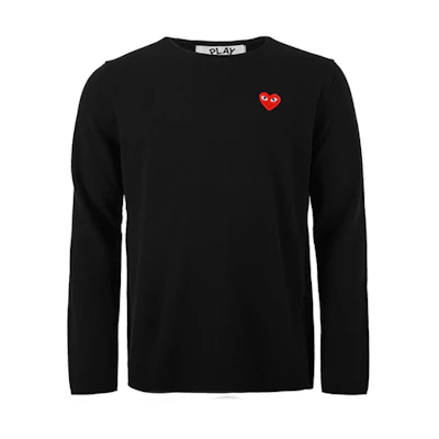 Comme Des Garçons CDG Play Black Heart Wool Pullover Sweater - Black AZ-N068-051-1