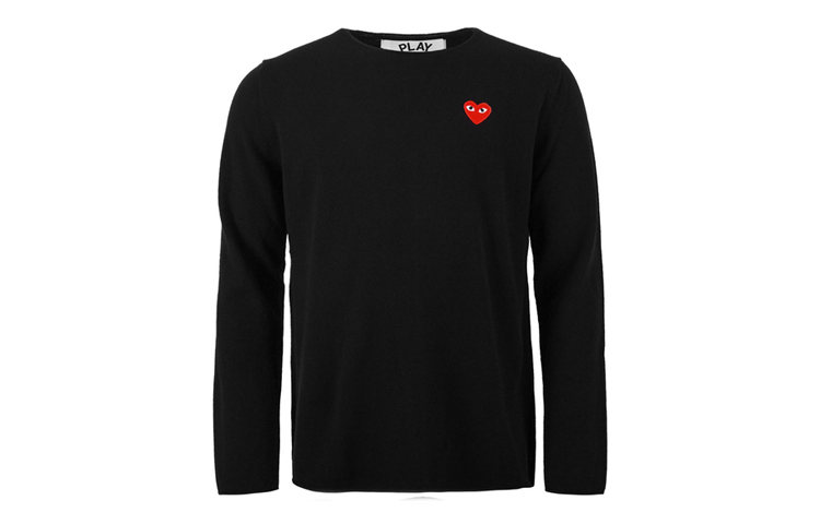 Comme Des Garçons CDG Play Black Heart Wool Pullover Sweater  - Black AZ-N068-051-1 圖 2