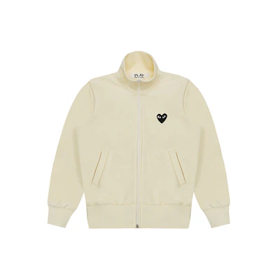 Comme Des Garçons CDG Play Black Heart Zip-Up Hoodie Jacket White Mens AZ-T256-051-3