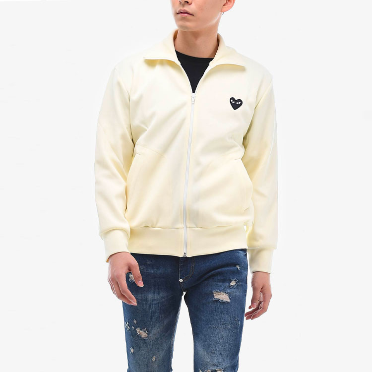 Sizing Comme Des Garçons CDG Play 黑心拉链连帽夹克 男士白色款 AZ-T256-051-3