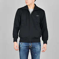 Shop Comme Des Garçons CDG Play 黑心拉鍊長袖夾克 黑色. AZ-T256-051-1