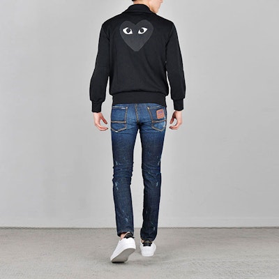 Comme Des Garçons CDG Play Jaket Lengan Panjang Zip Hitam Black Heart. AZ-T256-051-1 Purchase Comme Des Garçons CDG Play Jaket Lengan Panjang Zip Hitam Black Heart. AZ-T256-051-1