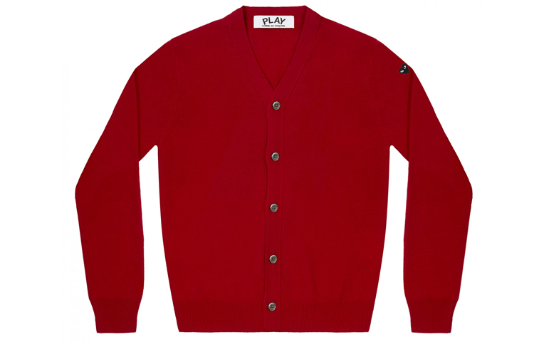 Comme Des Garçons CDG Play Black Sweater Knit Top with Red Heart for Men. AZ-N046-051-4