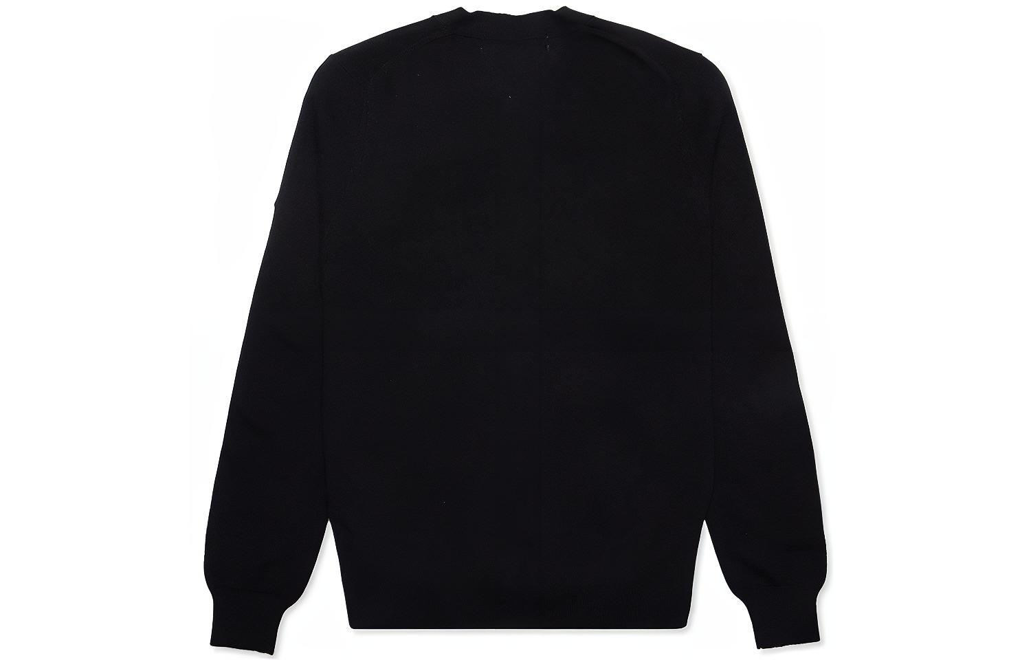 Comme Des Garçons CDG Play Black V-Neck Wool Knit Sweater with Red Heart Embroidery (Men). AZ-N042-051-1 圖 3