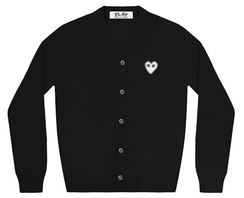 Comme Des Garçons CDG Play Black Wool Sweater White Heart Logo Men AZ-N062-051-1 Buy Comme Des Garçons CDG Play Black Wool Sweater White Heart Logo Men AZ-N062-051-1