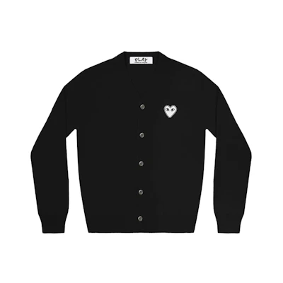 Comme Des Garçons CDG Play Black Wool Sweater White Heart Logo Men AZ-N062-051-1