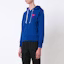 Shop Comme Des Garçons CDG Play Blue Hoodie Jacket with Red Heart Zip-Up Design. AZ-T172-051-2