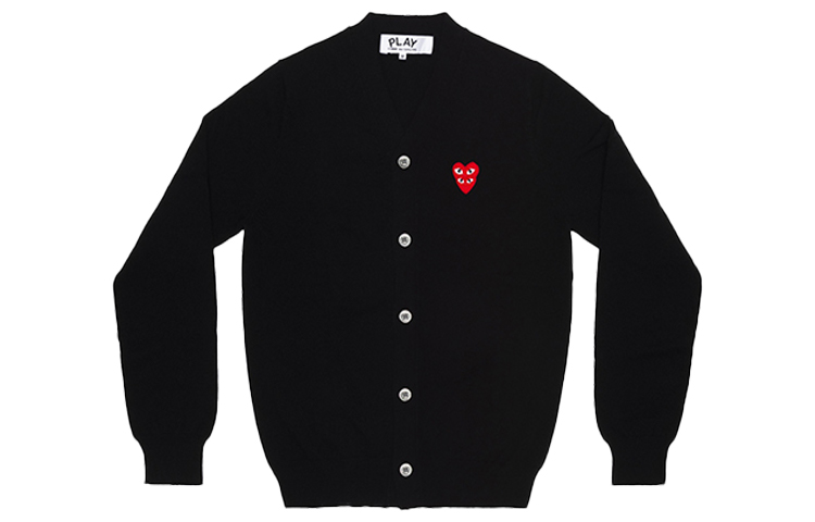 Order Comme Des Garçons CDG Play Double Red Heart Cardigan Sweater Black (). AZ-N076-051-1