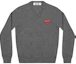Order Comme Des Garçons CDG Play FW22 灰色V領毛衣 心形刺繡款式 AZ-N002-051-3