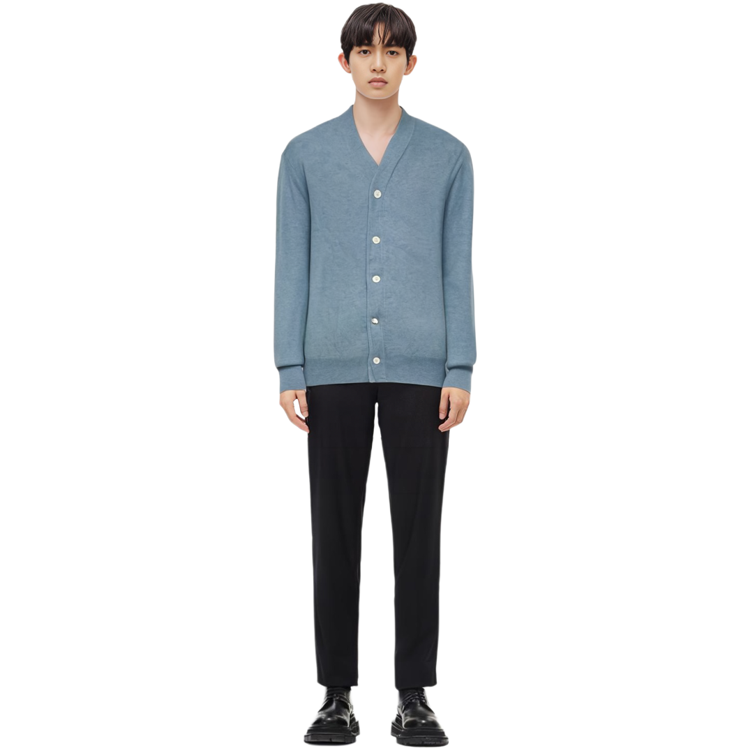 Comme Des Garçons CDG Play FW23  Blue Solid Button-Up Knit Cardigan. AZ-N092-051-2 圖 7