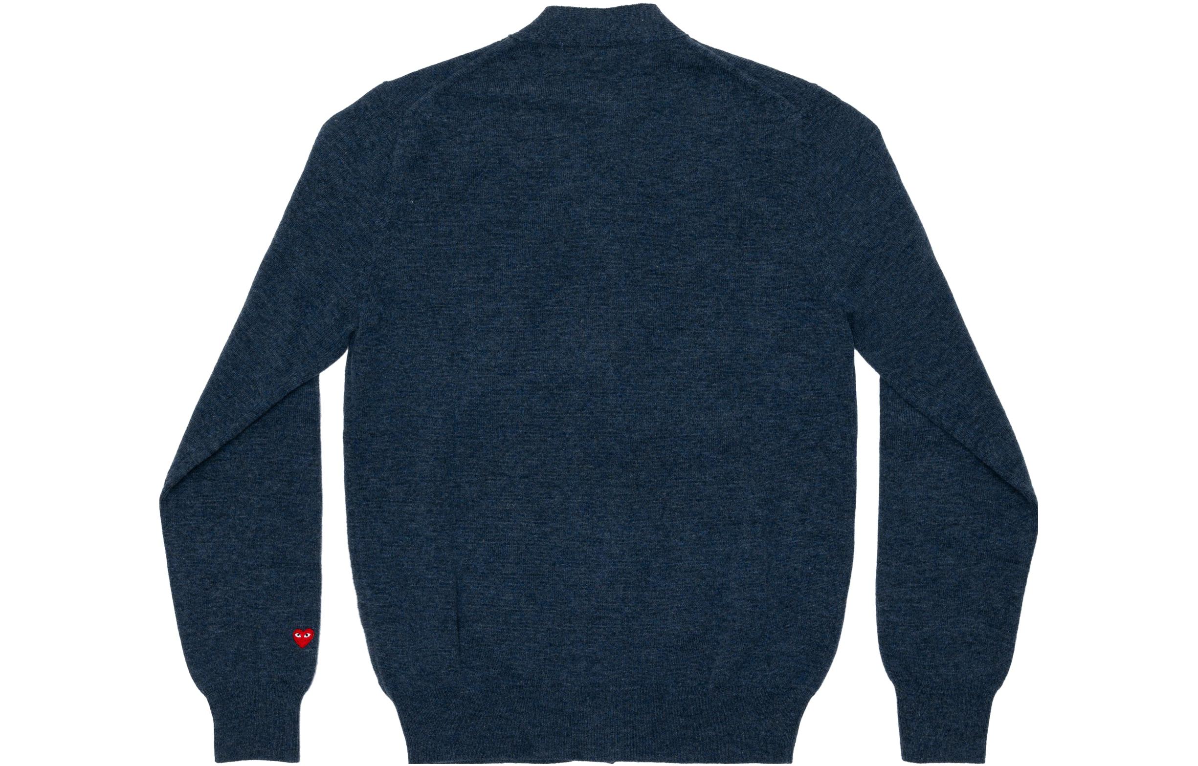 Comme Des Garçons CDG Play FW23  Navy Blue Single-Breasted V-Neck Cardigan Sweater. AZ-N092-051-1 圖 3