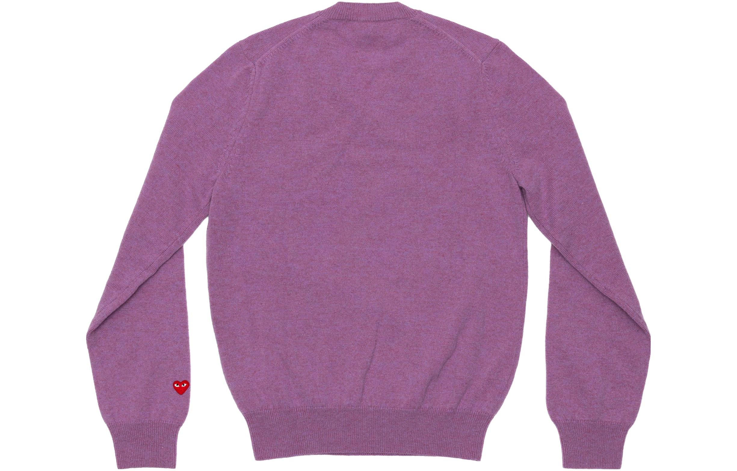 Comme Des Garçons CDG Play FW23  Purple Solid V-Neck Long Sleeve Sweater AZ-N090-051-4 圖 3