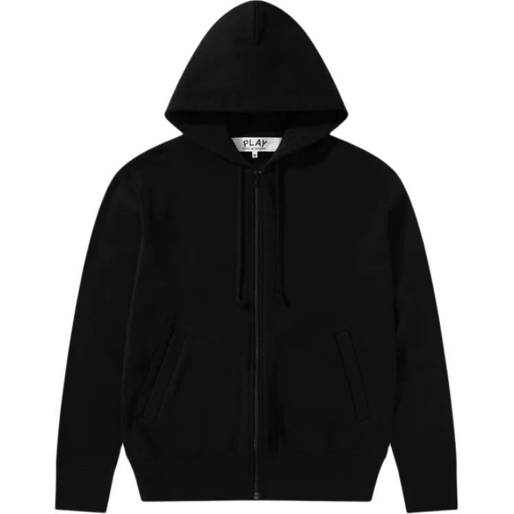 Comme des Garçons CDG Play FW24 Black Heart Embroidered Zip-Up Hoodie Unisex - Black AX-T344-051-1